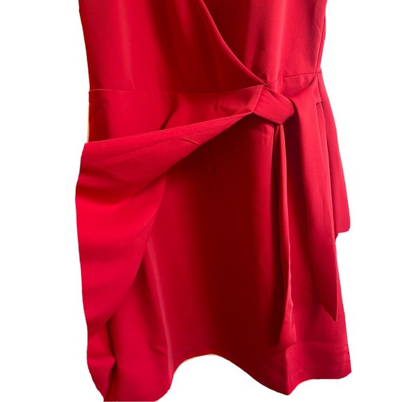 Loft Size 4 Dress Ladies Red Faux Wrap with Tie Little Red Dress NWT - Picture 5 of 10